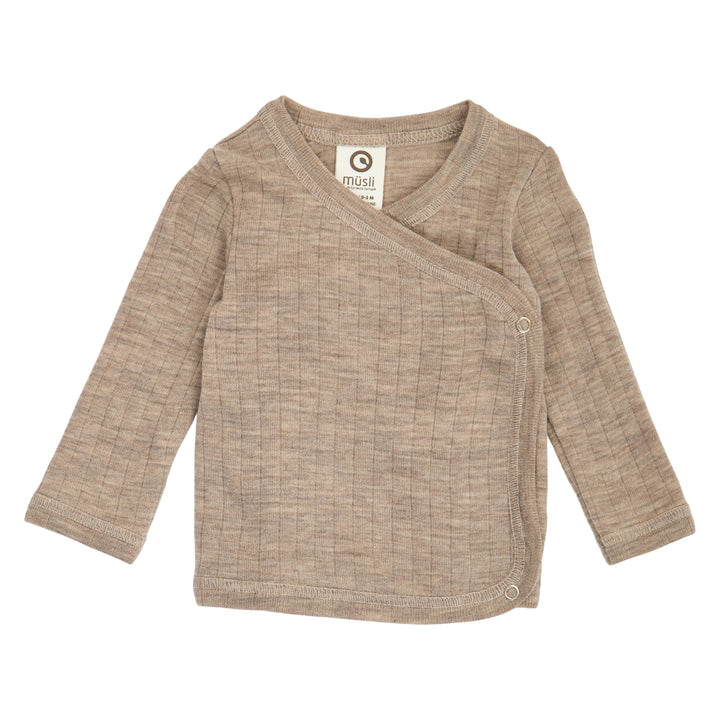 müsli Baby Wickeljacke aus Merinowolle L_S Tee Balsam melange 821000011
