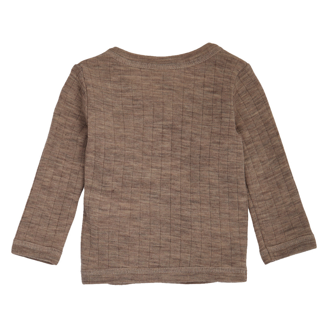 müsli Baby Wickeljacke aus Merinowolle L_S Tee Walnut melange 821000012