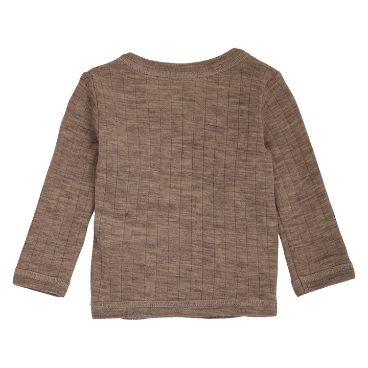 müsli Baby Wickeljacke aus Merinowolle L_S Tee Walnut melange 821000012