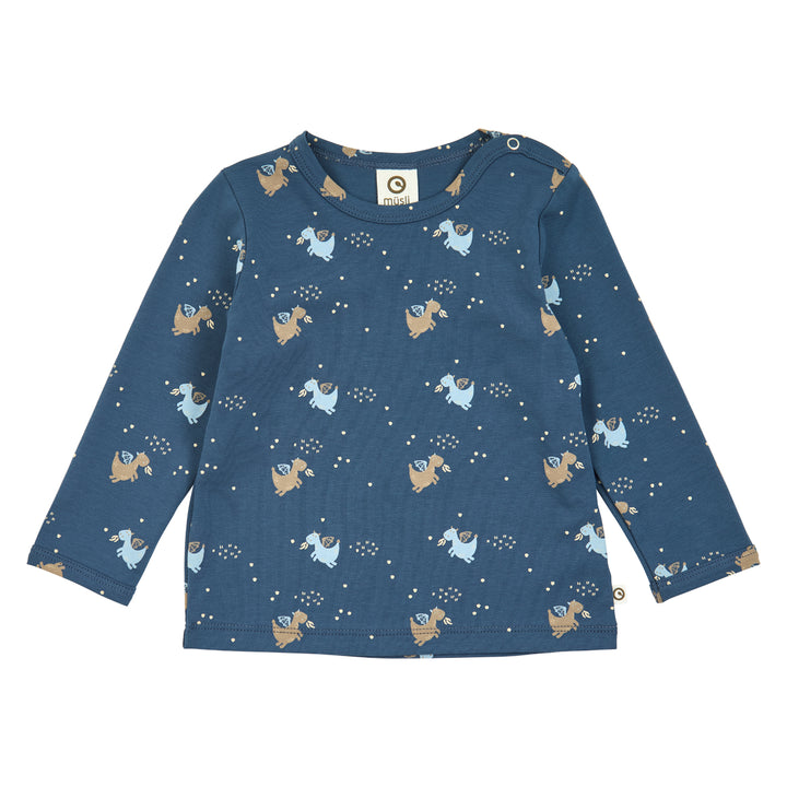 müsli Babylangarmshirt L_S Tee Navy/ Soft blue/ Walnut 690000336