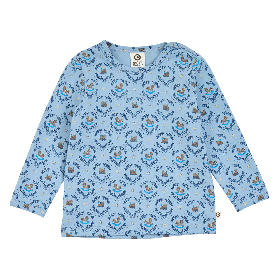 müsli Babylangarmshirt L_S Tee Soft blue/ Navy/ Oak 690000342