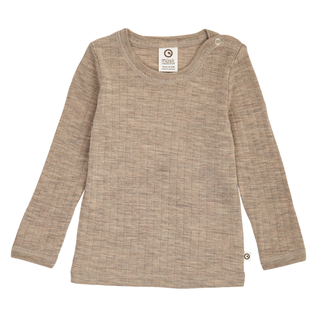 müsli Babylangarmshirt aus Merinowolle L_S Tee Balsam melange 821000011
