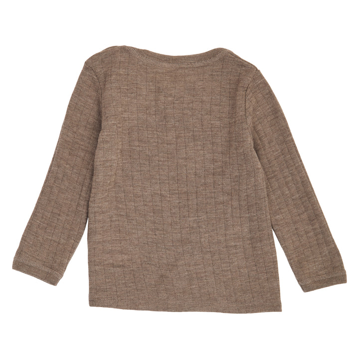 müsli Babylangarmshirt aus Merinowolle L_S Tee Walnut melange 821000012