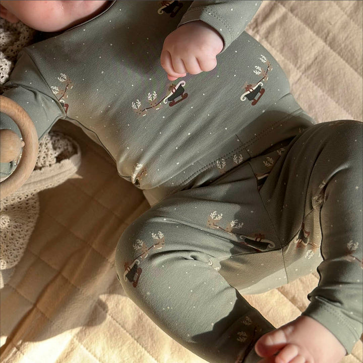 müsli Babyleggings Leggings Shadow/ Deep green/ Balsam cream 690000316