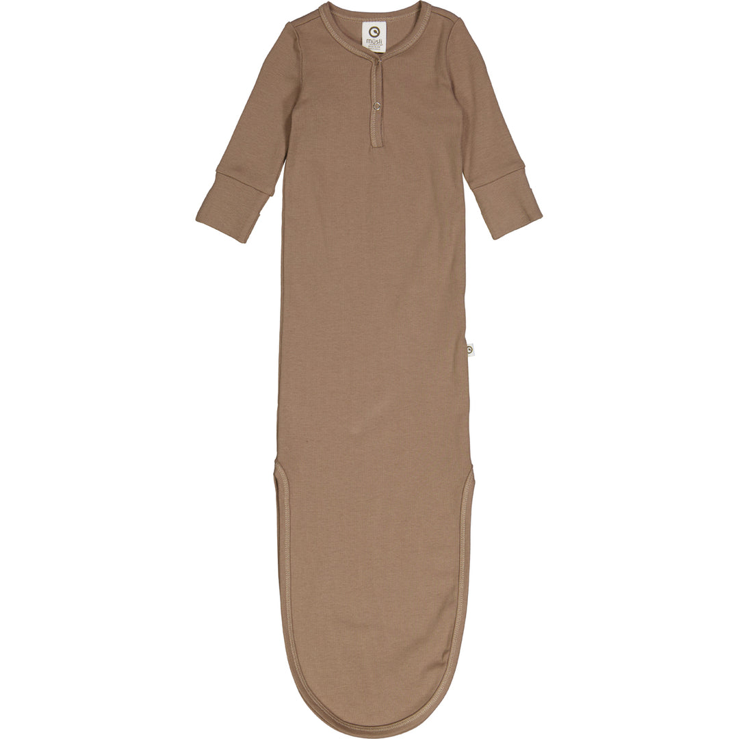 müsli Babyschlafanzug mit Knotenverschluss Bodystockings Walnut 017080802