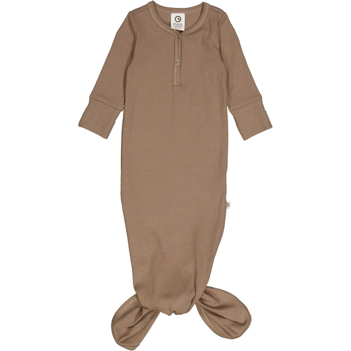 müsli Babyschlafanzug mit Knotenverschluss Bodystockings Walnut 017080802