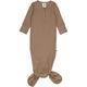 müsli Babyschlafanzug mit Knotenverschluss Bodystockings Walnut 017080802