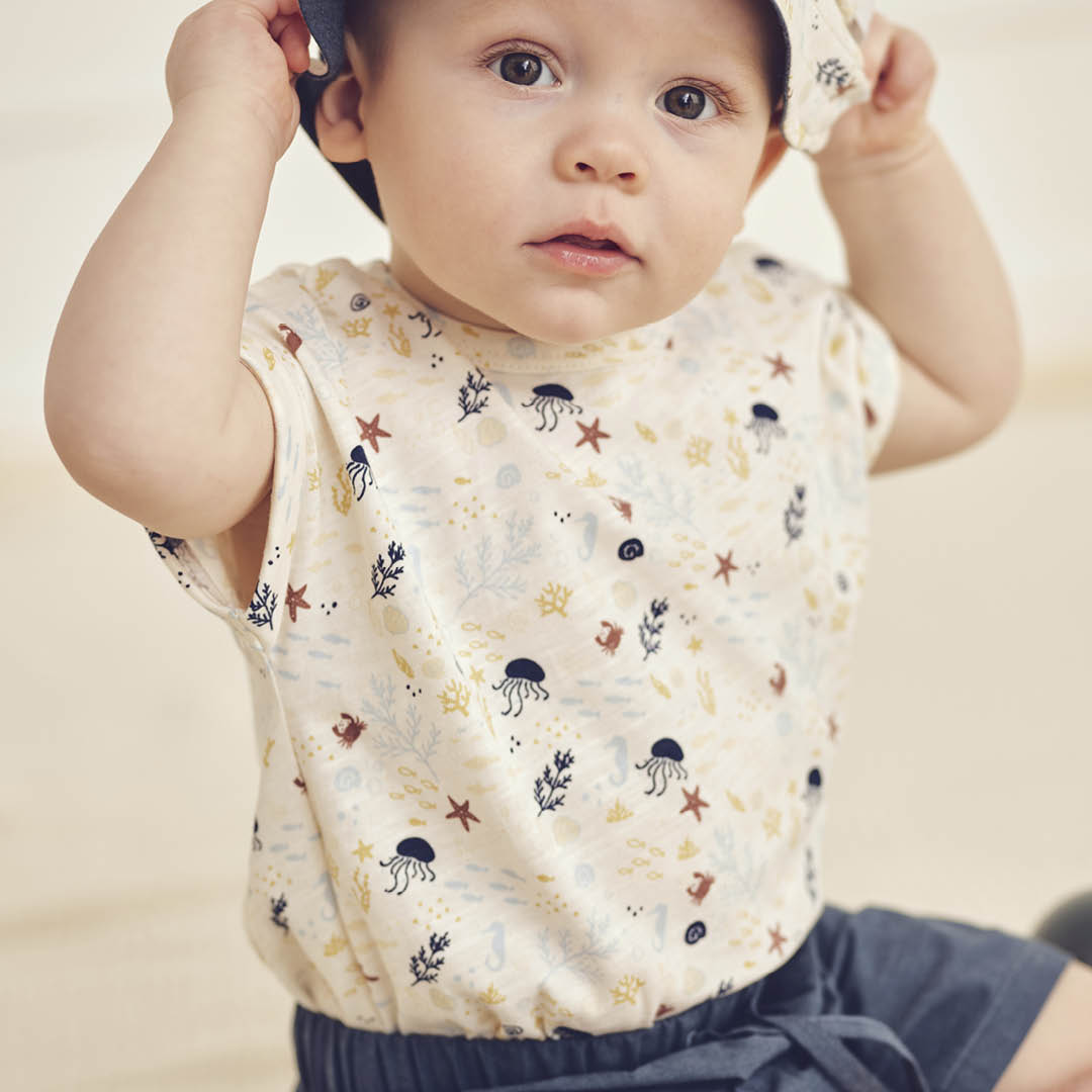 müsli Babyshirt S_S Tee Tofu/ Hemp/ Navy 690000308