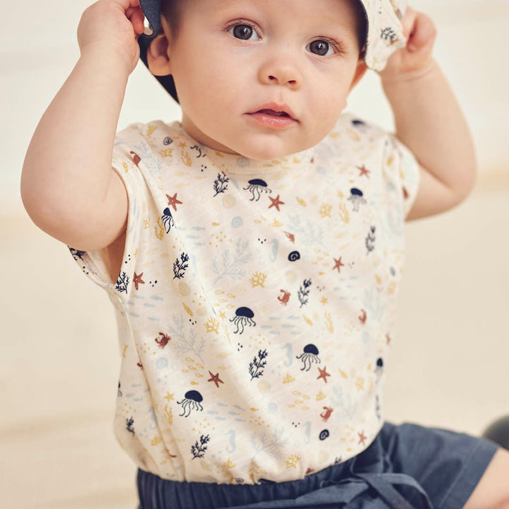 müsli Babyshirt S_S Tee Tofu/ Hemp/ Navy 690000308