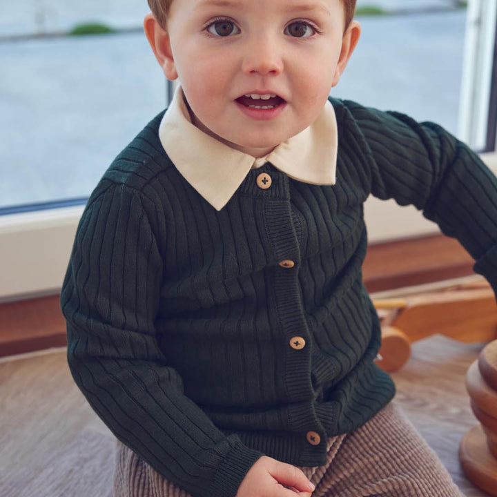 müsli Babystrickjacke L_S Tee Forest green 019591801