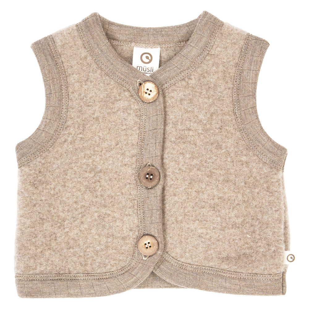 müsli Babyweste aus Merinowolle Wool Balsam melange 821000011
