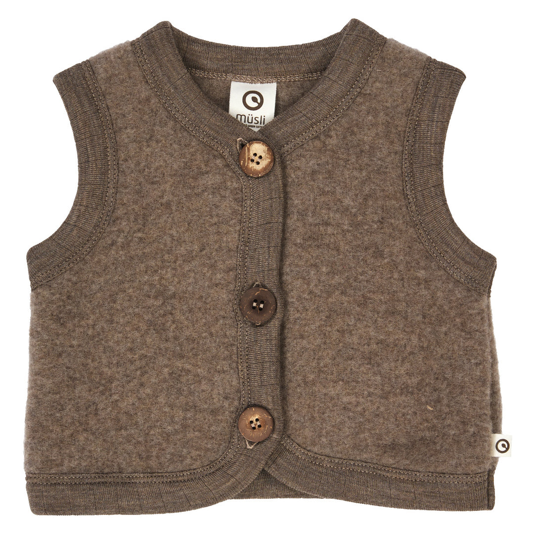 müsli Babyweste aus Merinowolle Wool Walnut melange 821000012