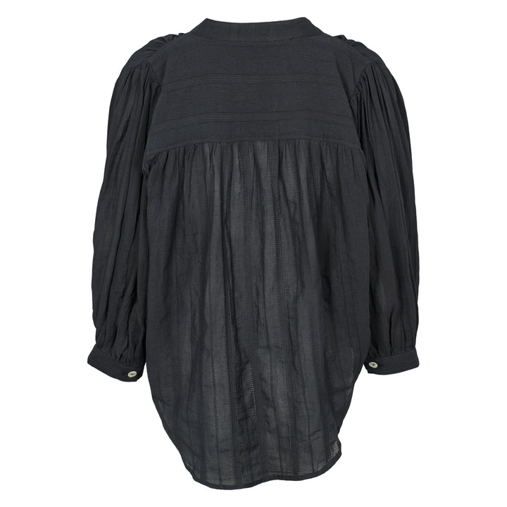 Conservandum Dobby puff shirt Shirts & Blouses Black 019400706
