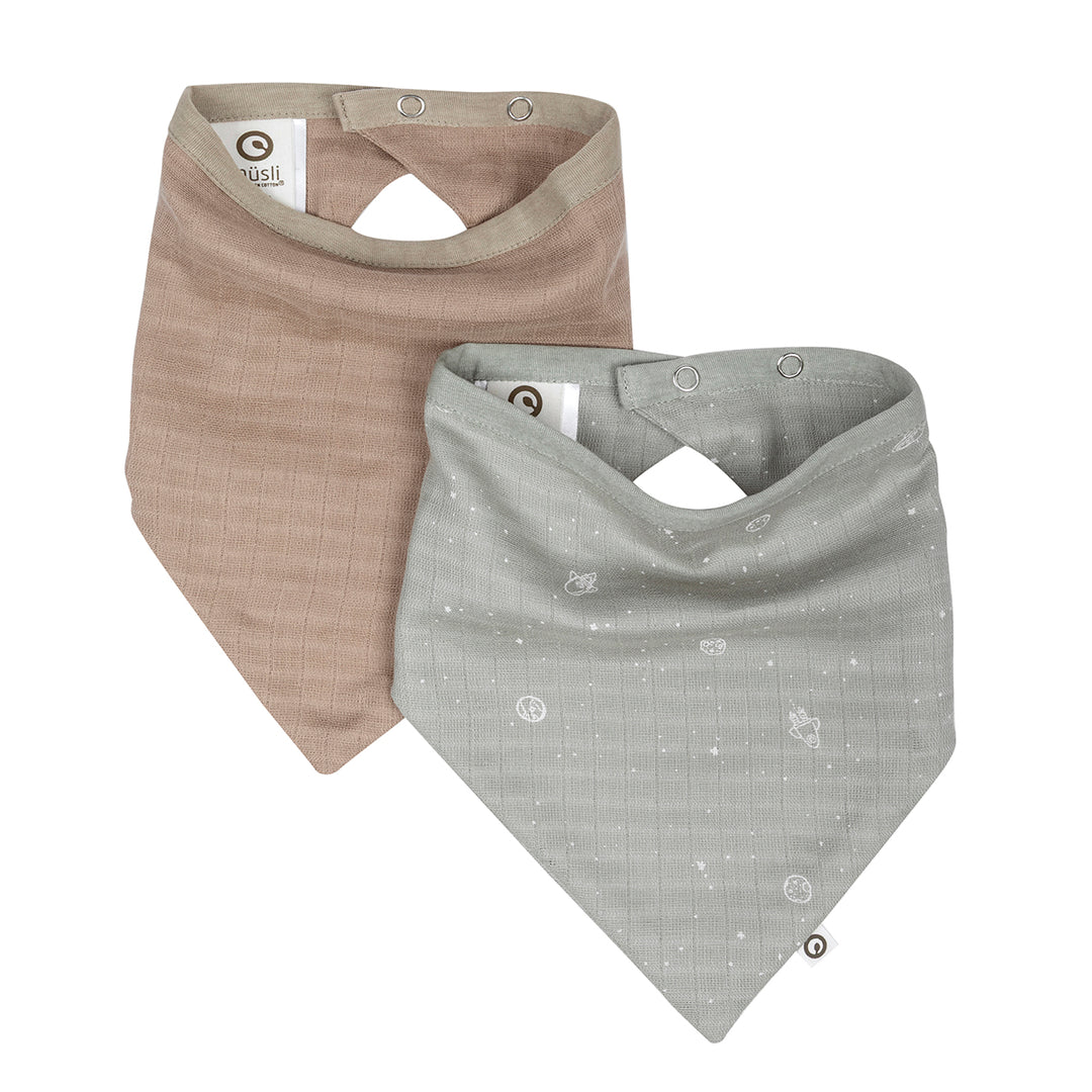 müsli Dreieckstuch 2er-Pack Bibs Mineral green/ Balsam cream 690000365