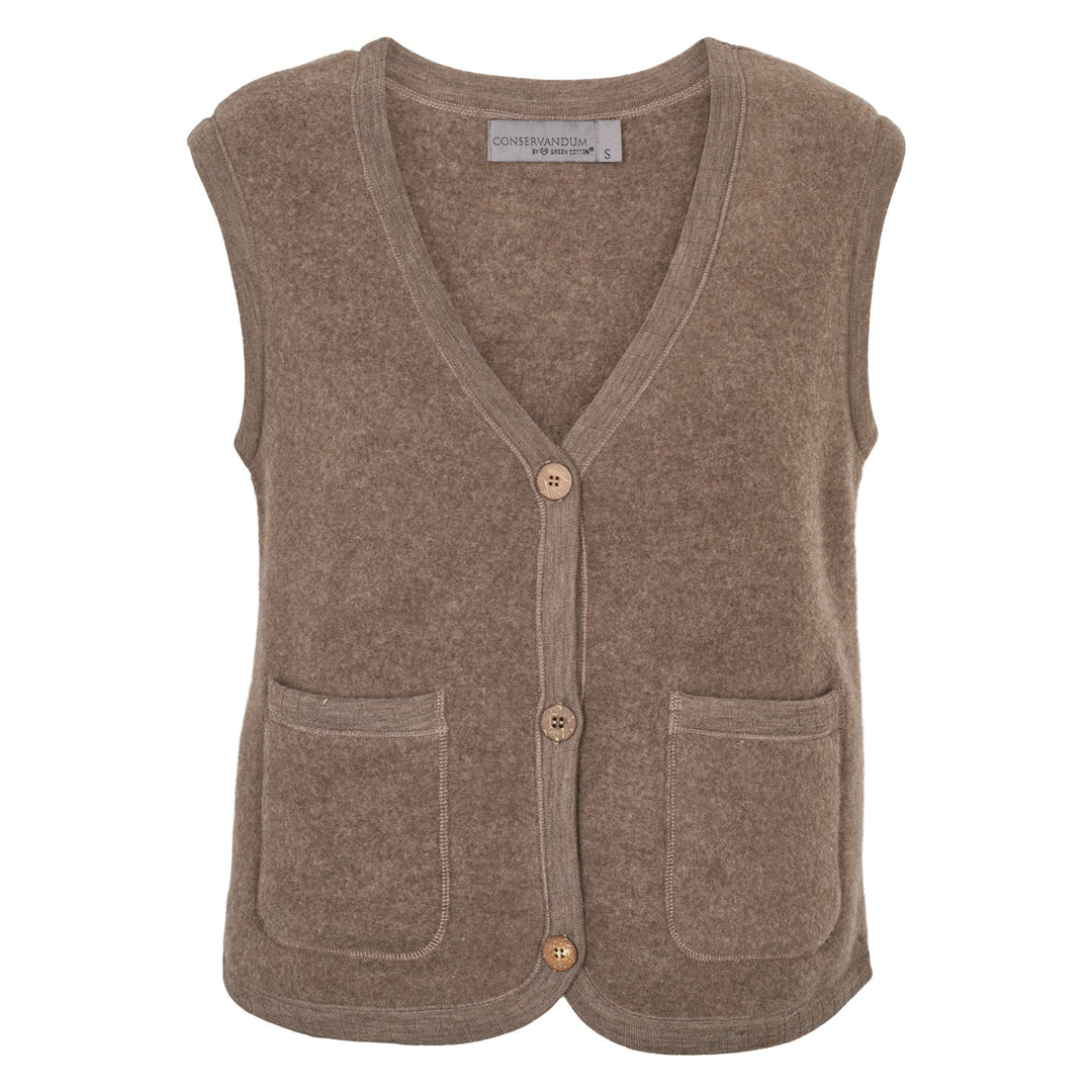 Conservandum Fleecejacke Cardigan Walnut melange 821000012