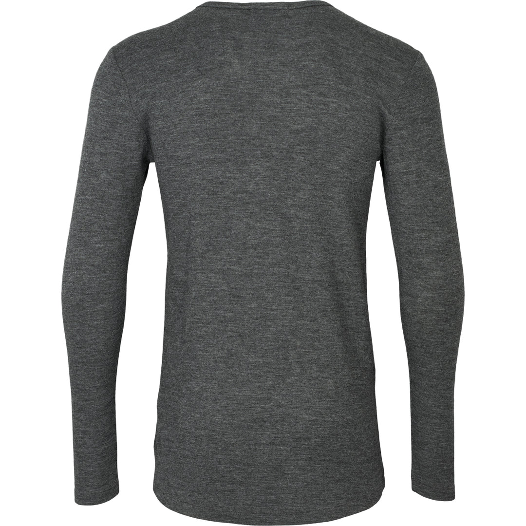Conservandum Herren Langarmshirt aus Merinowolle L_S Tee Dark grey melange 792000700