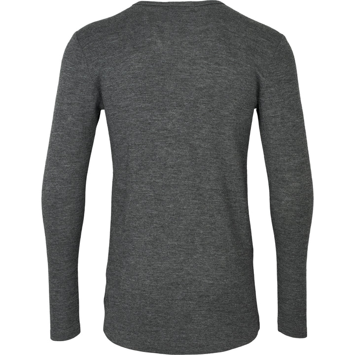 Conservandum Herren Langarmshirt aus Merinowolle L_S Tee Dark grey melange 792000700