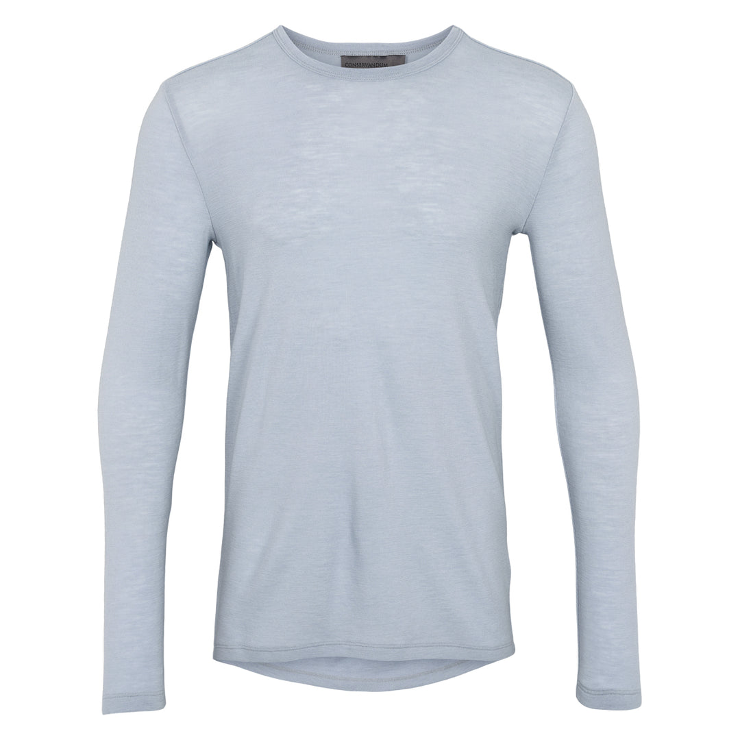 Conservandum Herren Langarmshirt aus Merinowolle L_S Tee Jasmin blue 015430501