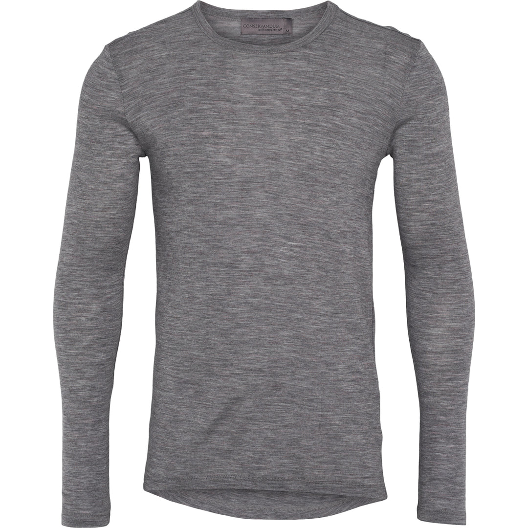 Conservandum Herren Langarmshirt aus Merinowolle L_S Tee Pale grey melange 791080900