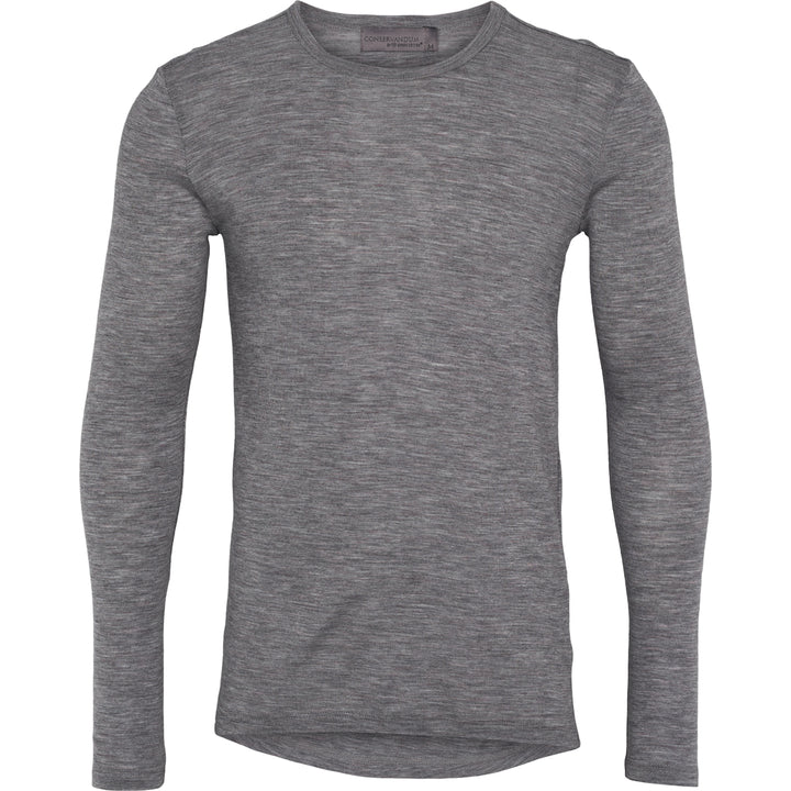 Conservandum Herren Langarmshirt aus Merinowolle L_S Tee Pale grey melange 791080900