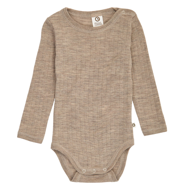 müsli Langarmbody aus Merinowolle Bodystockings Balsam melange 821000011