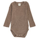 müsli Langarmbody aus Merinowolle Bodystockings Walnut melange 821000012