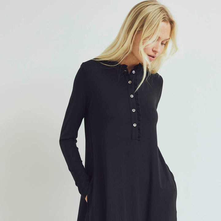 Conservandum Langarmkleid Dress Black 019400706
