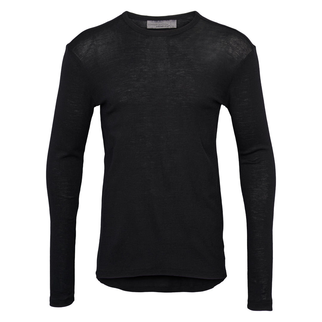 Conservandum Langarmshirt aus Merinowolle L_S Tee Black 019400706