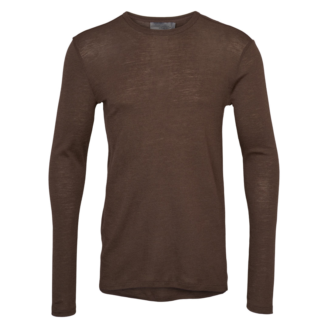 Conservandum Langarmshirt aus Merinowolle L_S Tee Brown 422017200