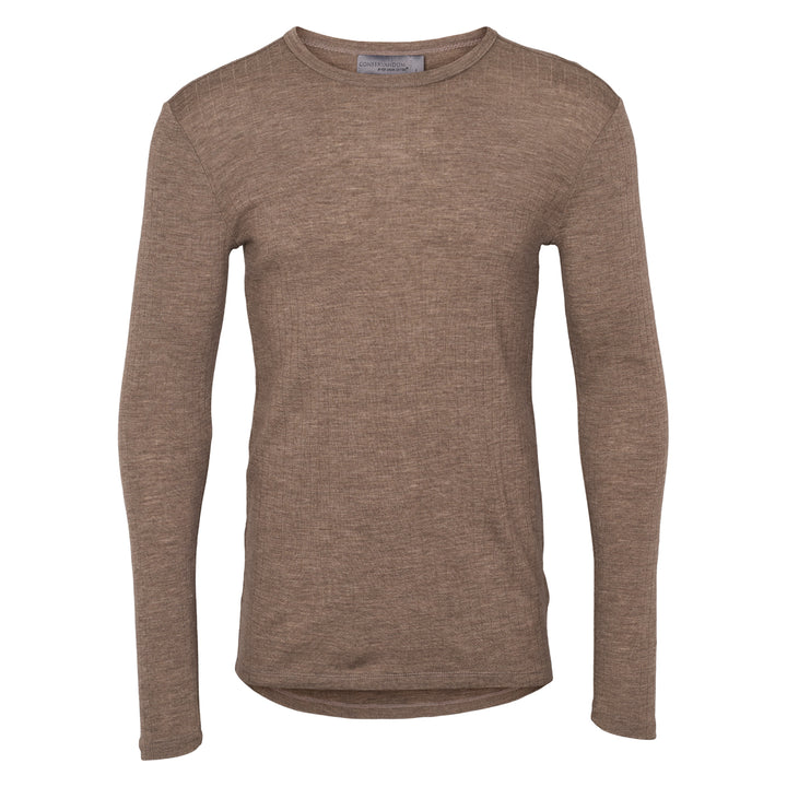 Conservandum Langarmshirt aus Merinowolle L_S Tee Walnut melange 821000012