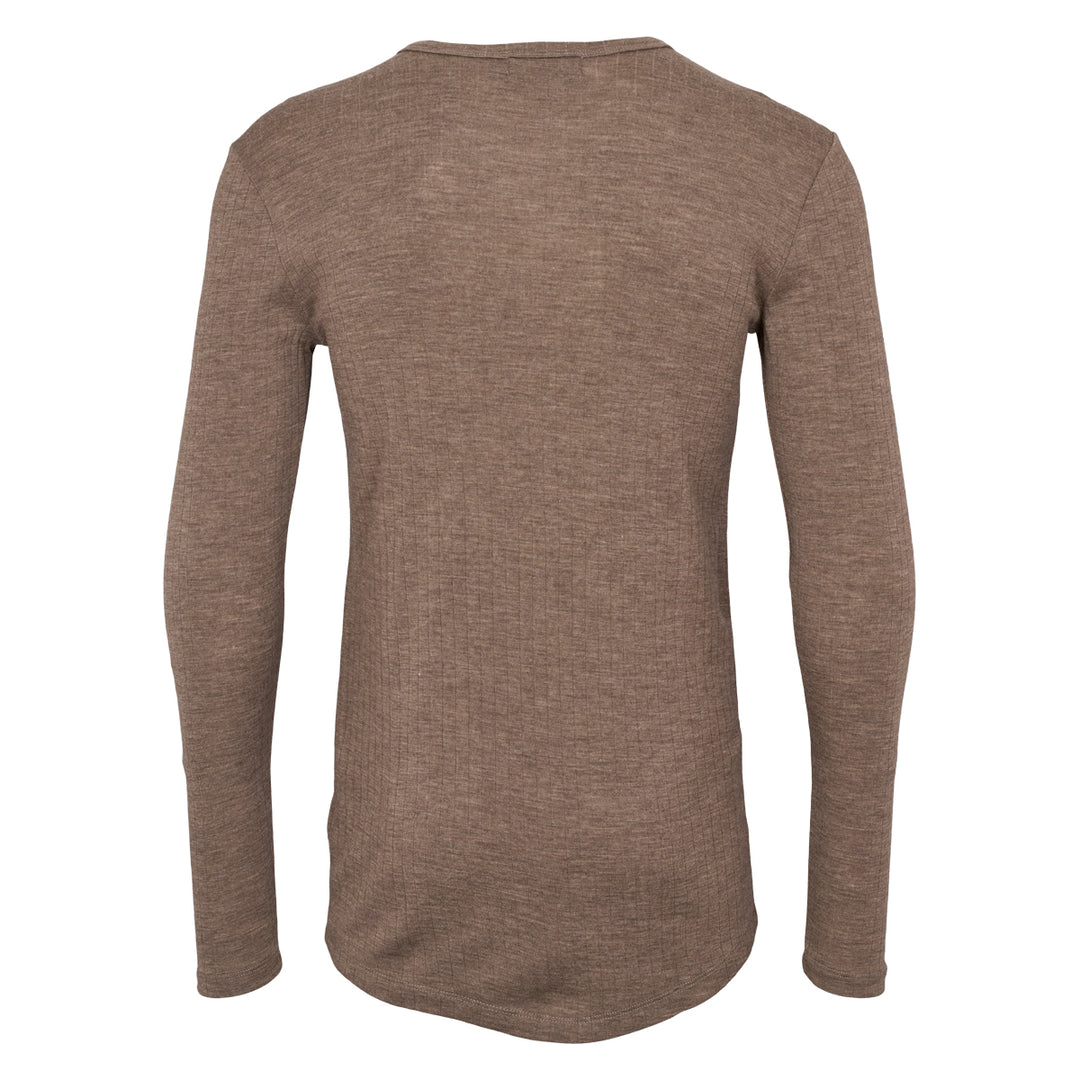 Conservandum Langarmshirt aus Merinowolle L_S Tee Walnut melange 821000012