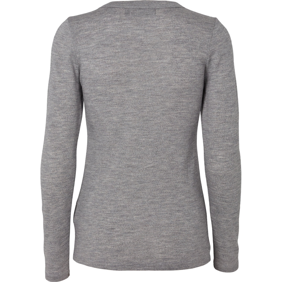 Conservandum Langarmshirt aus Merinowolle L_S Tee Pale grey melange 791080900