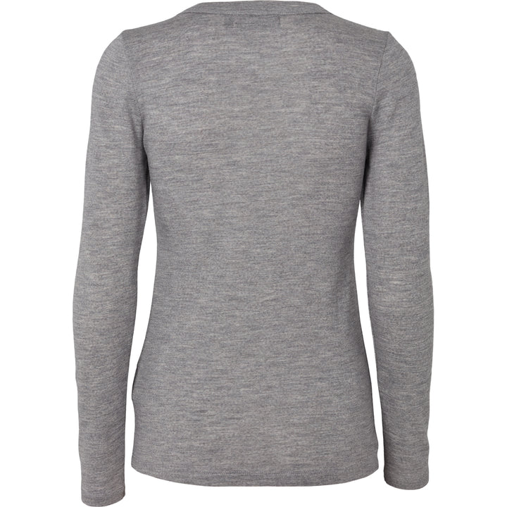 Conservandum Langarmshirt aus Merinowolle L_S Tee Pale grey melange 791080900