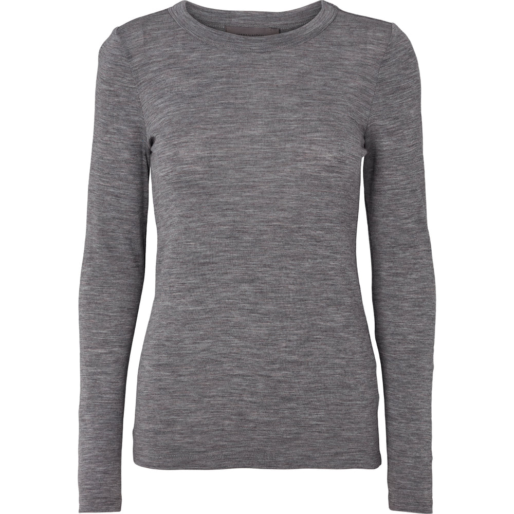 Conservandum Langarmshirt aus Merinowolle L_S Tee Dark grey melange 792000700