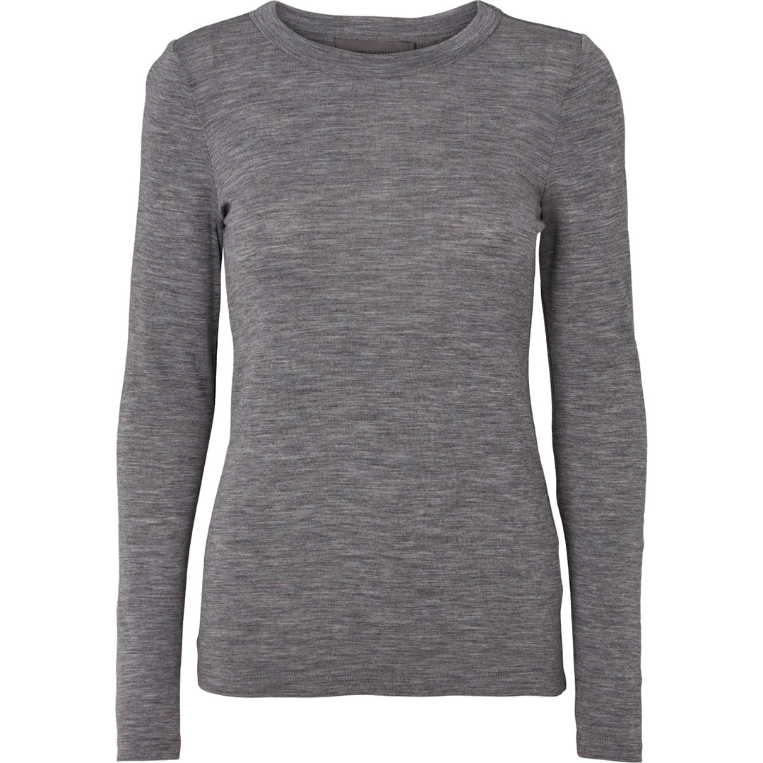 Conservandum Langarmshirt aus Merinowolle L_S Tee Dark grey melange 792000700