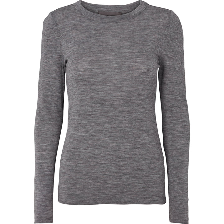 Conservandum Langarmshirt aus Merinowolle L_S Tee Dark grey melange 792000700