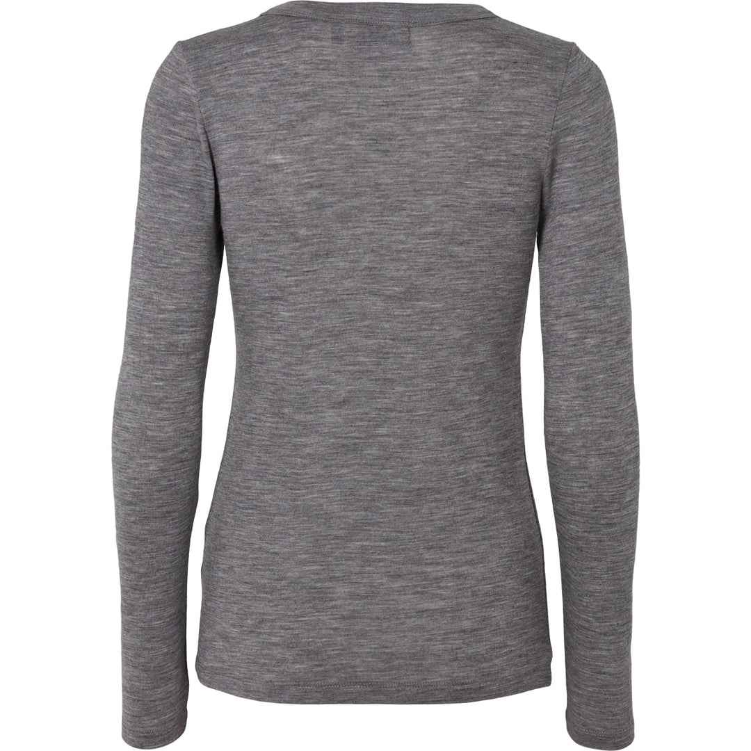 Conservandum Langarmshirt aus Merinowolle L_S Tee Dark grey melange 792000700