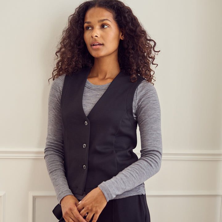 Conservandum Langarmshirt aus Merinowolle L_S Tee Dark grey melange 792000700