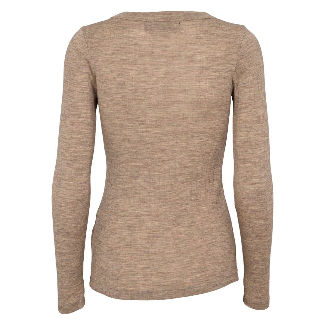 Conservandum Langarmshirt aus Merinowolle L_S Tee Balsam melange 821000011