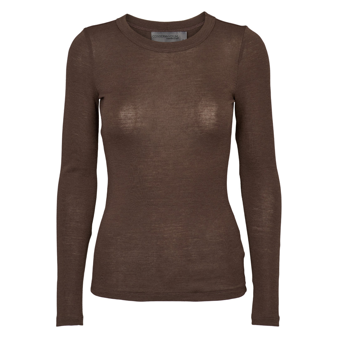 Conservandum Langarmshirt aus Merinowolle L_S Tee Brown 422017200