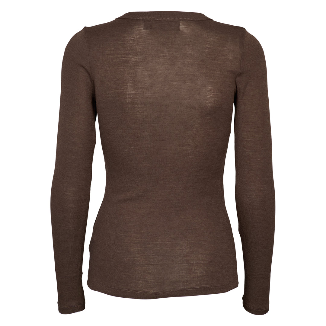 Conservandum Langarmshirt aus Merinowolle L_S Tee Brown 422017200