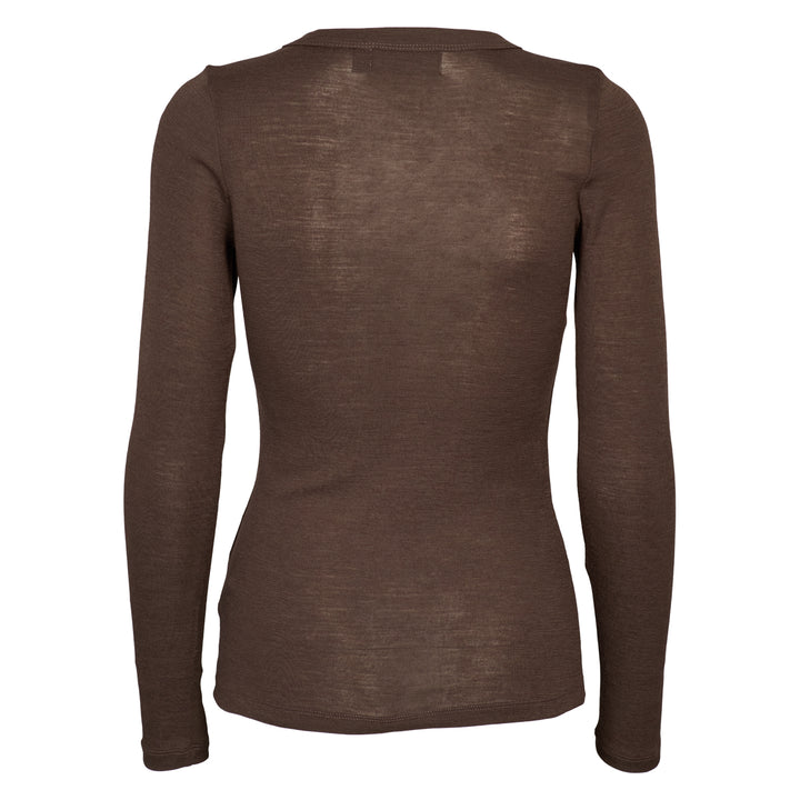 Conservandum Langarmshirt aus Merinowolle L_S Tee Brown 422017200