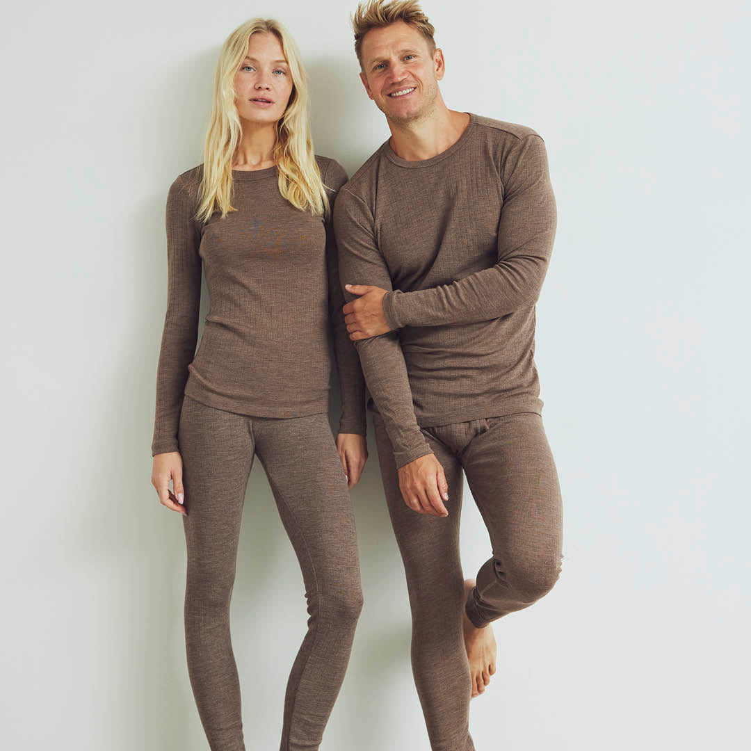 Conservandum Langarmshirt aus Merinowolle L_S Tee Walnut melange 821000012