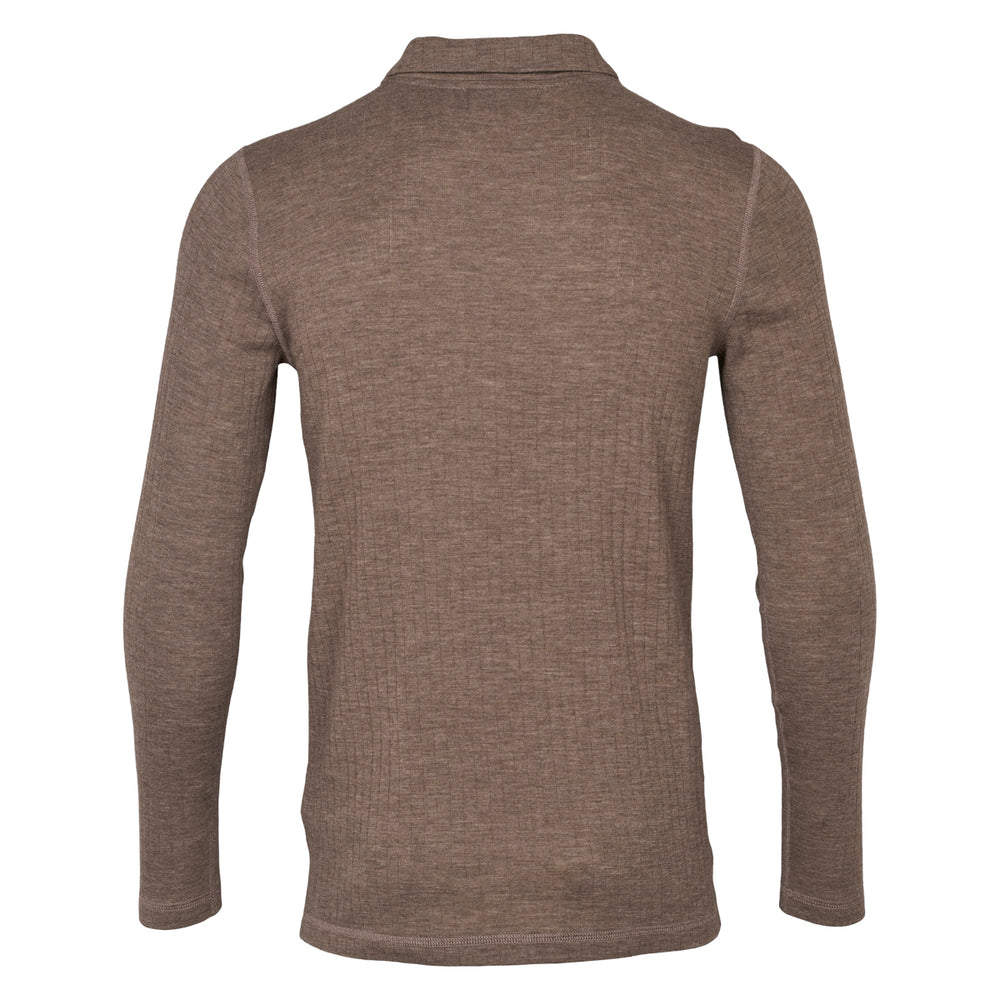Conservandum Langarmshirt aus Merinowolle S_S Tee Walnut melange 821000012