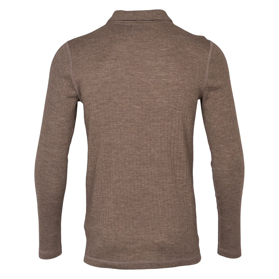 Conservandum Langarmshirt aus Merinowolle S_S Tee Walnut melange 821000012