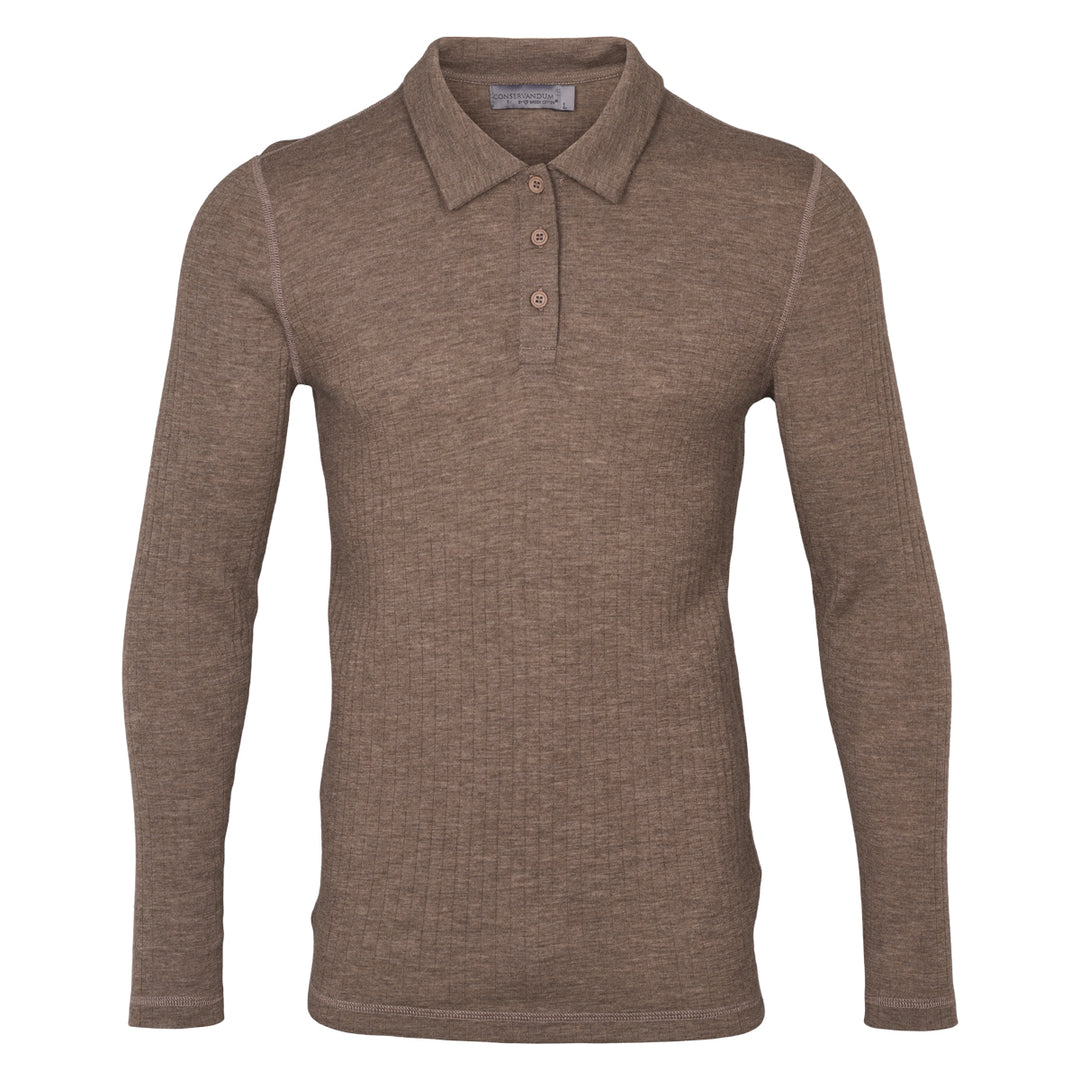Conservandum Langarmshirt aus Merinowolle S_S Tee Walnut melange 821000012