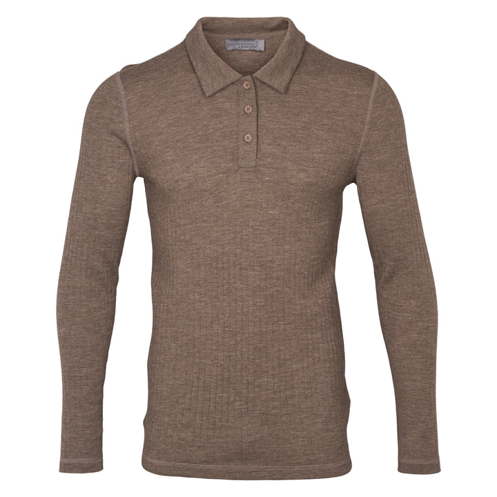Conservandum Langarmshirt aus Merinowolle S_S Tee Walnut melange 821000012