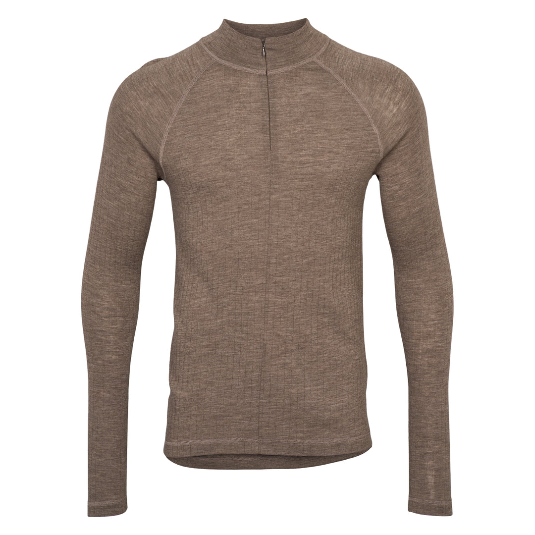 Conservandum Langarmshirt aus Merinowolle S_S Tee Walnut melange 821000012
