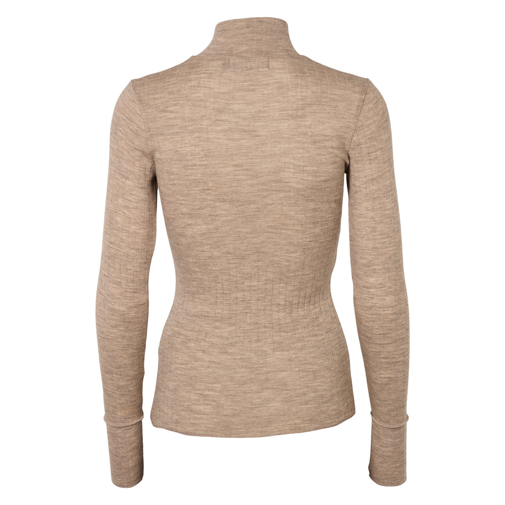 Conservandum Langarmshirt aus Merinowolle S_S Tee Balsam melange 821000011