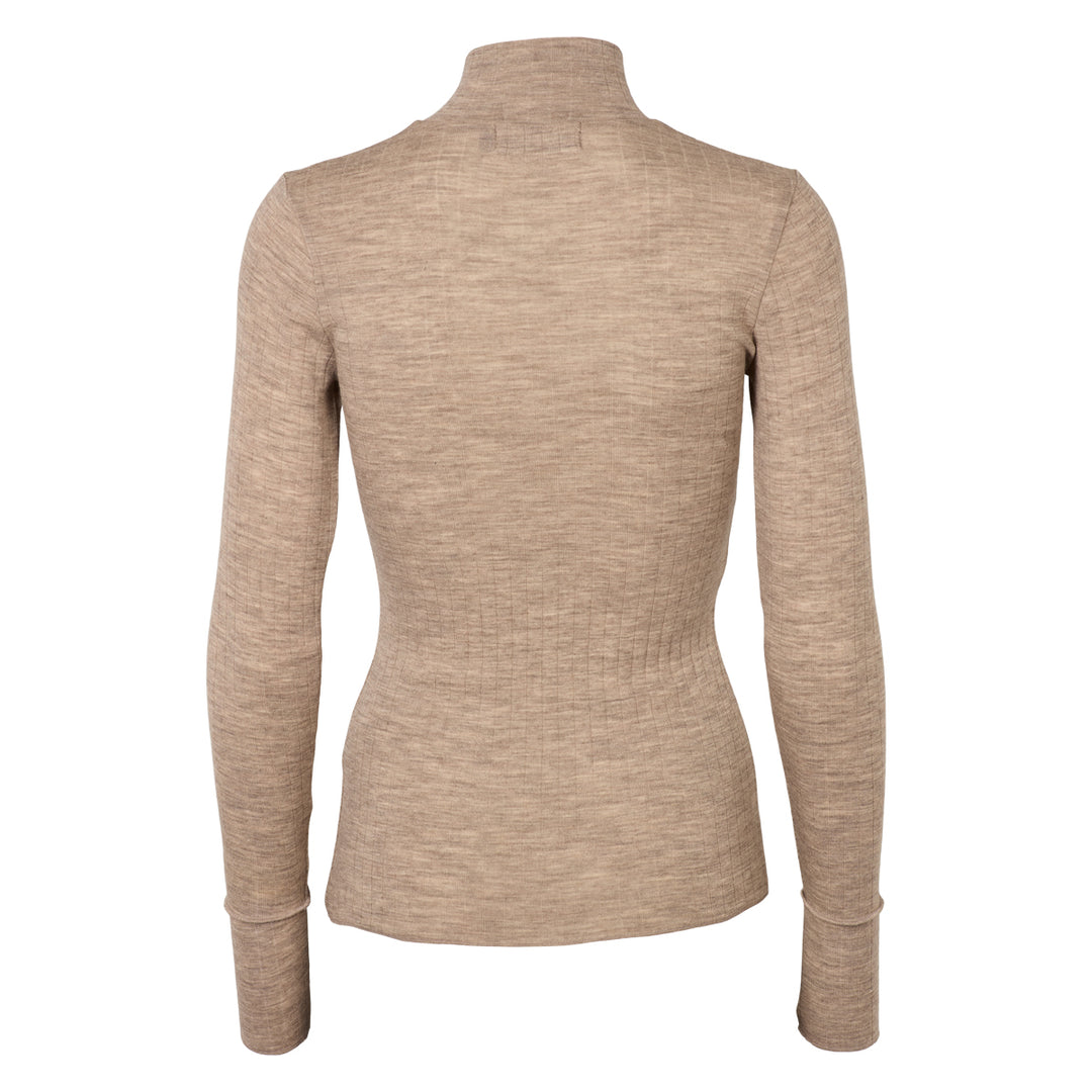 Conservandum Langarmshirt aus Merinowolle S_S Tee Balsam melange 821000011